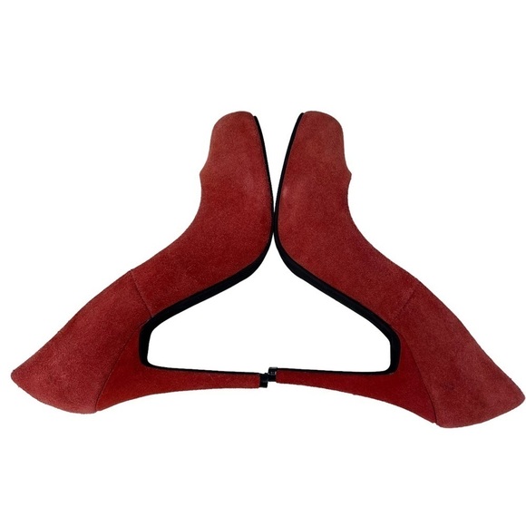 Ed Hardy Women's Oiled Suede Stiletto Platform Heels Pumps Rust Orange Size 9 - Picture 7 of 12